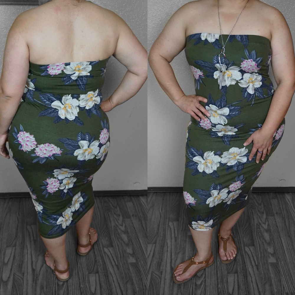 Plus size strapless tube dress